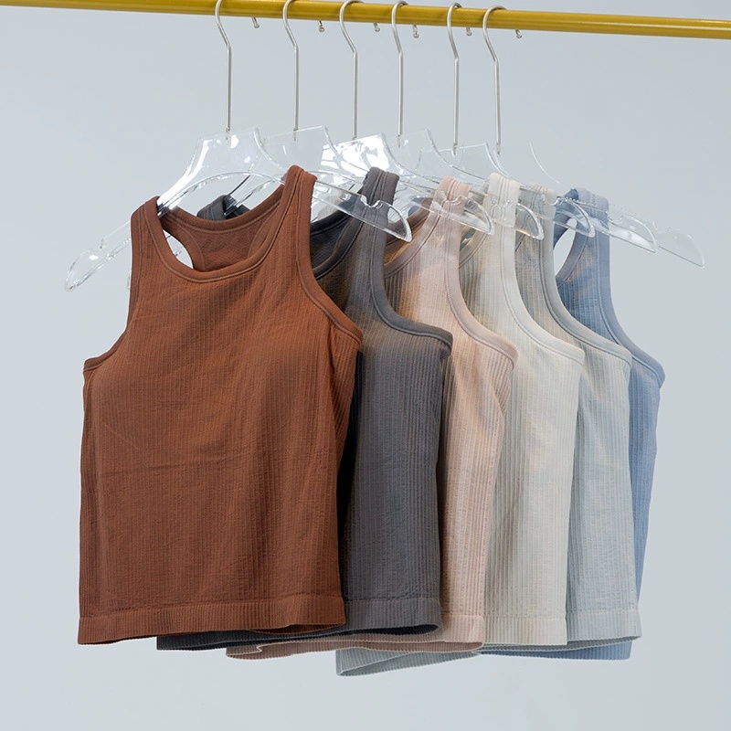 Tank Top Ribbed - Damski prążkowany top do jogi z