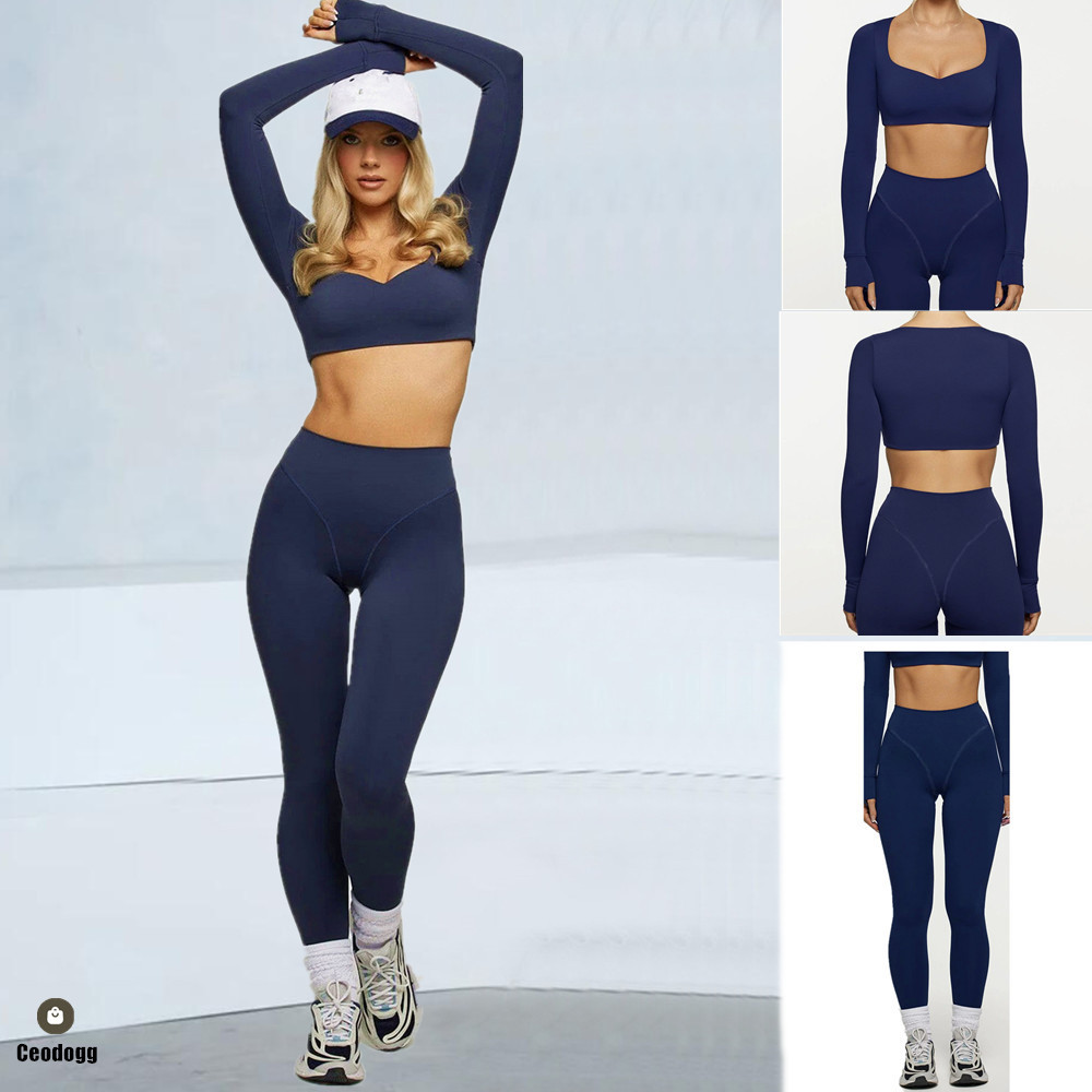 Compression Long Pant - Zestaw do jogi damski 2-częściowy: top