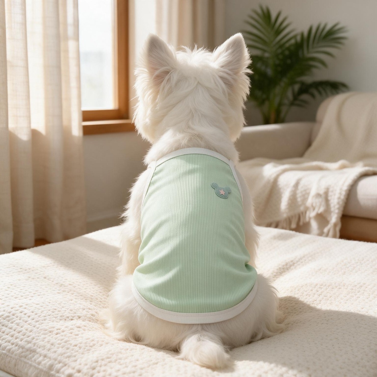 Tank Top Ribbed - Pastelowa fioletowa koszulka z motywem Myszki